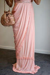 Peach Perfect Glam Pre-draped Saree designed for elegance and style - Drape In A Minute Sarees