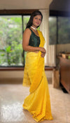 Marigold Glow pre-draped Saree