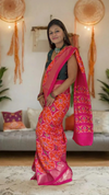 Pre-Draped Rang Patola Silk Saree designed with vibrant colors and elegant fabric - Drape In A Minute Sarees