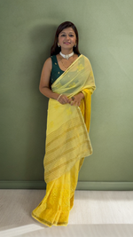 Marigold Glow pre-draped Saree