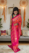 Pre-Draped Rang Patola Silk Saree featuring beautiful patterns and rich silk fabric - Drape In A Minute Sarees