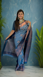 Refined Moonlit Grace - Kanjivaram Pre-draped Saree offering a sophisticated and classic look - Drape In A Minute Sarees