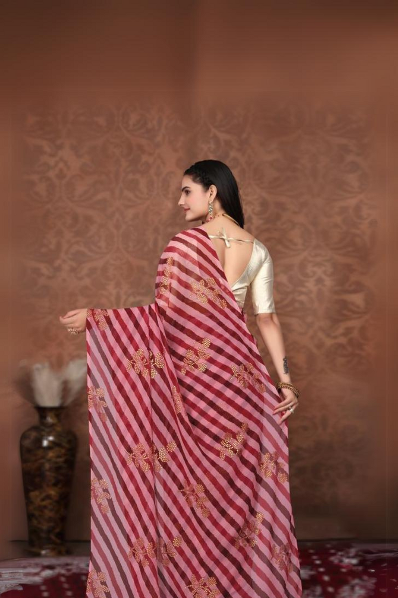 R&B Leheriya Pre-draped Saree, perfect for festive and celebratory occasions - Drape In A Minute Sarees