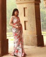 Peach Fusion Pre-draped Saree with vibrant hues for a chic look - Drape In A Minute Sarees