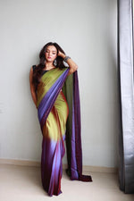 Olive Twilight Pre-draped Saree offering effortless style for special occasions - Drape In A Minute Sarees