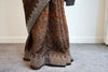 Chic and comfortable Cocoa Sparkle Delight - pre-draped saree for effortless style - Drape In A Minute Sarees.