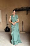 Artichoke Ruffle Pre-draped Saree designed for effortless elegance and style - Drape In A Minute Sarees.