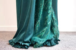 Luxury Emerald Enchantment - Pre-draped Saree with exquisite details and vibrant color - Drape In A Minute Sarees